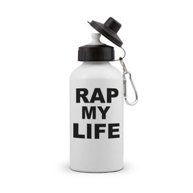 Бутылка спортивная с принтом Rap my life , металл | емкость — 500 мл, в комплекте две пластиковые крышки и карабин для крепления | gangsta | gansta | hip | hip hop | hop | rap | рэп | рэпчина | хип | хип хоп | хипхоп | хоп