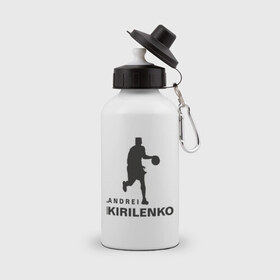 Бутылка спортивная с принтом Андрей Кириленко баскетболист , металл | емкость — 500 мл, в комплекте две пластиковые крышки и карабин для крепления | 