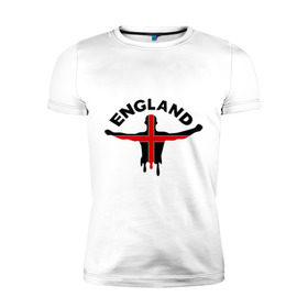 Мужская футболка премиум с принтом Англия , 92% хлопок, 8% лайкра | приталенный силуэт, круглый вырез ворота, длина до линии бедра, короткий рукав | england | болельщик