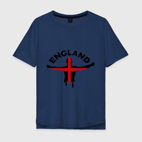 Мужская футболка хлопок Oversize с принтом Англия , 100% хлопок | свободный крой, круглый ворот, “спинка” длиннее передней части | england | болельщик