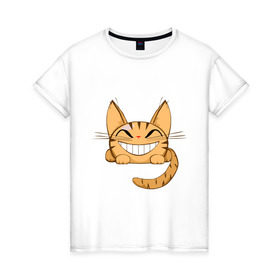 Женская футболка хлопок с принтом Cat (10) , 100% хлопок | прямой крой, круглый вырез горловины, длина до линии бедер, слегка спущенное плечо | киса | кот | котенок | котик | котэ | кошка