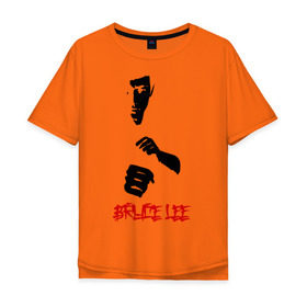 Мужская футболка хлопок Oversize с принтом Bruce lee (4) , 100% хлопок | свободный крой, круглый ворот, “спинка” длиннее передней части | брюс ли