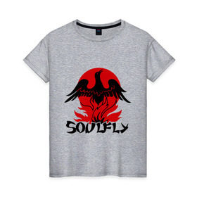 Женская футболка хлопок с принтом Soulfly (1) , 100% хлопок | прямой крой, круглый вырез горловины, длина до линии бедер, слегка спущенное плечо | heavy metal | metal | muse | rock | trash metal | альтернатива | квартет | лица | метал | рок | рок группа | рок группы | трэш метал | хеви метал