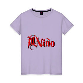 Женская футболка хлопок с принтом Ill Nino , 100% хлопок | прямой крой, круглый вырез горловины, длина до линии бедер, слегка спущенное плечо | 