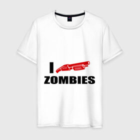 Мужская футболка хлопок с принтом I kill zombies , 100% хлопок | прямой крой, круглый вырез горловины, длина до линии бедер, слегка спущенное плечо. | 