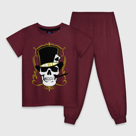 Детская пижама хлопок с принтом Poker cherep , 100% хлопок |  брюки и футболка прямого кроя, без карманов, на брюках мягкая резинка на поясе и по низу штанин
 | Тематика изображения на принте: скелет