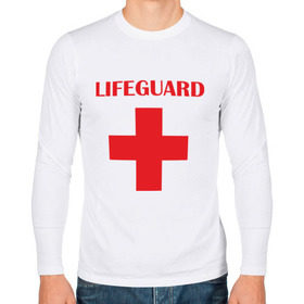 Мужской лонгслив хлопок с принтом Спасатель , 100% хлопок |  | Тематика изображения на принте: lifeguard | врачь | доктор | красный крест | медик | медицина | спасатель