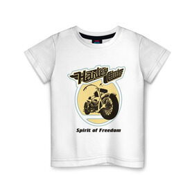 Детская футболка хлопок с принтом Harley Davidson Spirit of freedom , 100% хлопок | круглый вырез горловины, полуприлегающий силуэт, длина до линии бедер | harley | harley davidson | harley davidson 