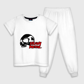 Детская пижама хлопок с принтом Heavy metal (Хэви метал) , 100% хлопок |  брюки и футболка прямого кроя, без карманов, на брюках мягкая резинка на поясе и по низу штанин
 | скелет