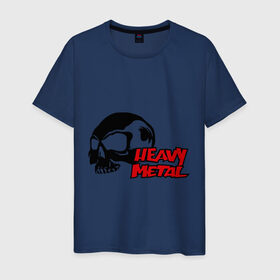 Мужская футболка хлопок с принтом Heavy metal (Хэви метал) , 100% хлопок | прямой крой, круглый вырез горловины, длина до линии бедер, слегка спущенное плечо. | скелет