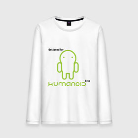 Мужской лонгслив хлопок с принтом Designed for Humanoid (Android) , 100% хлопок |  | 