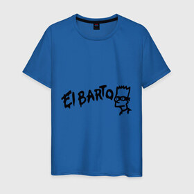 Мужская футболка хлопок с принтом Эльбарто , 100% хлопок | прямой крой, круглый вырез горловины, длина до линии бедер, слегка спущенное плечо. | elbarto | simpsons | барт | барт симпсон | симпсоны | симсоны | эльбарто