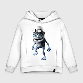 Детское худи Oversize хлопок с принтом Crazy frog , френч-терри — 70% хлопок, 30% полиэстер. Мягкий теплый начес внутри —100% хлопок | боковые карманы, эластичные манжеты и нижняя кромка, капюшон на магнитной кнопке | Тематика изображения на принте: crazy frog | крейзи фрог | крэйзи фрог | лягушка