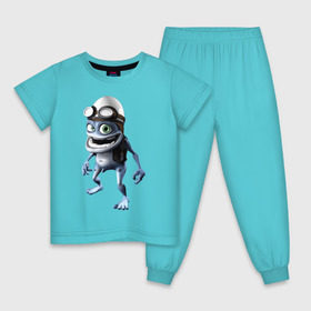 Детская пижама хлопок с принтом Crazy frog , 100% хлопок |  брюки и футболка прямого кроя, без карманов, на брюках мягкая резинка на поясе и по низу штанин
 | Тематика изображения на принте: crazy frog | крейзи фрог | крэйзи фрог | лягушка