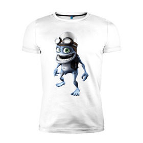Мужская футболка премиум с принтом Crazy frog , 92% хлопок, 8% лайкра | приталенный силуэт, круглый вырез ворота, длина до линии бедра, короткий рукав | crazy frog | крейзи фрог | крэйзи фрог | лягушка
