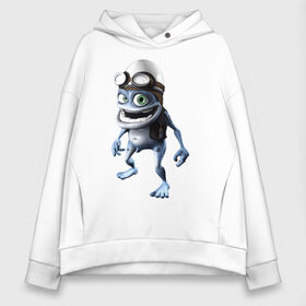 Женское худи Oversize хлопок с принтом Crazy frog , френч-терри — 70% хлопок, 30% полиэстер. Мягкий теплый начес внутри —100% хлопок | боковые карманы, эластичные манжеты и нижняя кромка, капюшон на магнитной кнопке | crazy frog | крейзи фрог | крэйзи фрог | лягушка