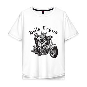 Мужская футболка хлопок Oversize с принтом Hells Angels , 100% хлопок | свободный крой, круглый ворот, “спинка” длиннее передней части | ад | ангел | байк