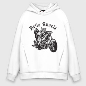 Мужское худи Oversize хлопок с принтом Hells Angels , френч-терри — 70% хлопок, 30% полиэстер. Мягкий теплый начес внутри —100% хлопок | боковые карманы, эластичные манжеты и нижняя кромка, капюшон на магнитной кнопке | ад | ангел | байк