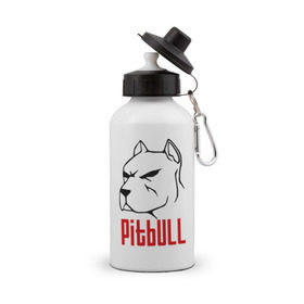 Бутылка спортивная с принтом Pitbull (Питбуль) , металл | емкость — 500 мл, в комплекте две пластиковые крышки и карабин для крепления | спартак