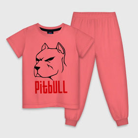 Детская пижама хлопок с принтом Pitbull (Питбуль) , 100% хлопок |  брюки и футболка прямого кроя, без карманов, на брюках мягкая резинка на поясе и по низу штанин
 | спартак