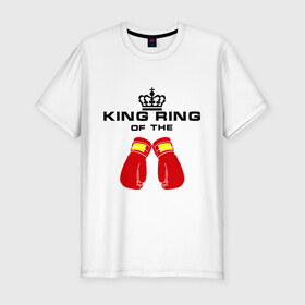 Мужская футболка премиум с принтом King of the ring , 92% хлопок, 8% лайкра | приталенный силуэт, круглый вырез ворота, длина до линии бедра, короткий рукав | Тематика изображения на принте: емельяненко