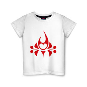 Детская футболка хлопок с принтом Сердечко в огне , 100% хлопок | круглый вырез горловины, полуприлегающий силуэт, длина до линии бедер | огонь | орнамент | сердце