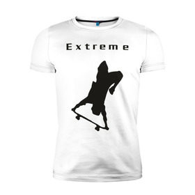 Мужская футболка премиум с принтом Нереальный экстрим , 92% хлопок, 8% лайкра | приталенный силуэт, круглый вырез ворота, длина до линии бедра, короткий рукав | Тематика изображения на принте: skate | skateboard | борд | доска | нереальный экстрим | скейт | скейтборд | экстрим