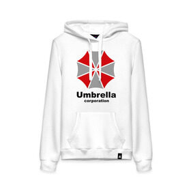 Женская толстовка хлопок с принтом Umbrella corporation , френч-терри, мягкий теплый начес внутри (100% хлопок) | карман-кенгуру, эластичные манжеты и нижняя кромка, капюшон с подкладом и шнурком | resident evil | umbrella corporation | амбрелла | корпорация | логотип | обитель зла