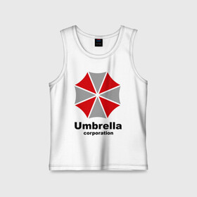 Детская майка хлопок с принтом Umbrella corporation ,  |  | resident evil | umbrella corporation | амбрелла | корпорация | логотип | обитель зла