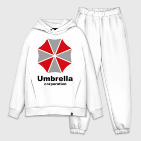 Мужской костюм хлопок OVERSIZE с принтом Umbrella corporation ,  |  | resident evil | umbrella corporation | амбрелла | корпорация | логотип | обитель зла