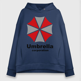 Женское худи Oversize хлопок с принтом Umbrella corporation , френч-терри — 70% хлопок, 30% полиэстер. Мягкий теплый начес внутри —100% хлопок | боковые карманы, эластичные манжеты и нижняя кромка, капюшон на магнитной кнопке | resident evil | umbrella corporation | амбрелла | корпорация | логотип | обитель зла