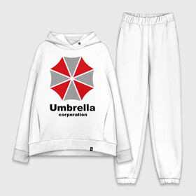 Женский костюм хлопок Oversize с принтом Umbrella corporation ,  |  | resident evil | umbrella corporation | амбрелла | корпорация | логотип | обитель зла