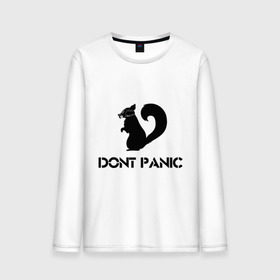 Мужской лонгслив хлопок с принтом Don`t panic , 100% хлопок |  | dont panic | без паники | белка | противогаз