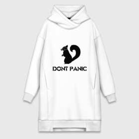 Платье-худи хлопок с принтом Don t panic ,  |  | dont panic | без паники | белка | противогаз