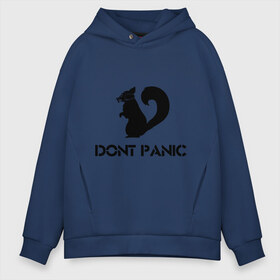 Мужское худи Oversize хлопок с принтом Don`t panic , френч-терри — 70% хлопок, 30% полиэстер. Мягкий теплый начес внутри —100% хлопок | боковые карманы, эластичные манжеты и нижняя кромка, капюшон на магнитной кнопке | dont panic | без паники | белка | противогаз