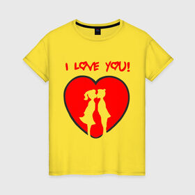 Женская футболка хлопок с принтом I love you (4) , 100% хлопок | прямой крой, круглый вырез горловины, длина до линии бедер, слегка спущенное плечо | i love you | love | люблю | любовь | отношения | сердце | тебя | чувства | я тебя люблю