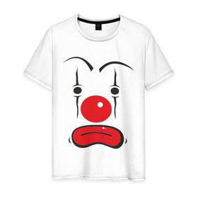 Мужская футболка хлопок с принтом Грусный клоун , 100% хлопок | прямой крой, круглый вырез горловины, длина до линии бедер, слегка спущенное плечо. | грусный клоун | грустный | грустный клоун | клоун | цирк
