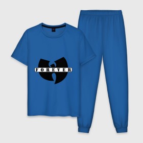 Мужская пижама хлопок с принтом Wu-Tang Forever , 100% хлопок | брюки и футболка прямого кроя, без карманов, на брюках мягкая резинка на поясе и по низу штанин
 | gansta | hip | hip hop | hop | рэп | хип | хип хоп | хипхоп