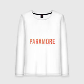 Женский лонгслив хлопок с принтом Paramore orange logo , 100% хлопок |  | paramore | rock | группы | логотип | рок