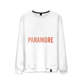 Мужской свитшот хлопок с принтом Paramore orange logo , 100% хлопок |  | Тематика изображения на принте: paramore | rock | группы | логотип | рок