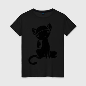 Женская футболка хлопок с принтом Japan cat pitate Yo , 100% хлопок | прямой крой, круглый вырез горловины, длина до линии бедер, слегка спущенное плечо | пират