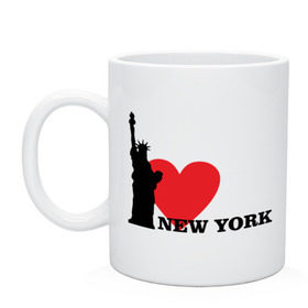 Кружка с принтом I love New York (NY Freedom) , керамика | объем — 330 мл, диаметр — 80 мм. Принт наносится на бока кружки, можно сделать два разных изображения | america | cша | i love ny | new york | usa | америка | нью йорк | статуя свободы
