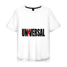 Мужская футболка хлопок Oversize с принтом Universal bodybilding , 100% хлопок | свободный крой, круглый ворот, “спинка” длиннее передней части | body building | bodybuilding | боди билдинг | бодибилдер | бодибилдинг | качок | пауэрлифтинг | сила | силовой спорт