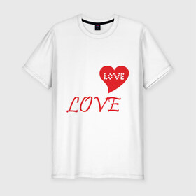 Мужская футболка премиум с принтом The big LOVE , 92% хлопок, 8% лайкра | приталенный силуэт, круглый вырез ворота, длина до линии бедра, короткий рукав | 