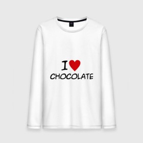 Мужской лонгслив хлопок с принтом Chocolate , 100% хлопок |  | chocolate | i love | вкуснятина | конфеты | люблю шоколад | сладкое | сладкоежка | сладости | шоколад | шоколадный