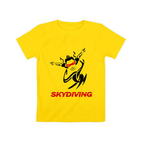 Детская футболка хлопок с принтом Skydiving (1) , 100% хлопок | круглый вырез горловины, полуприлегающий силуэт, длина до линии бедер | skydiving | авиационный спорт | парашют | парашютизм | свободное падение | скайдайвинг