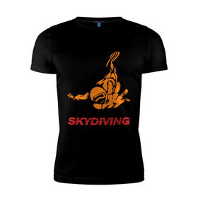 Мужская футболка премиум с принтом Skydiving (2) , 92% хлопок, 8% лайкра | приталенный силуэт, круглый вырез ворота, длина до линии бедра, короткий рукав | skydiving | авиационный спорт | парашют | парашютизм | свободное падение | скайдайвинг