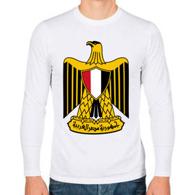 Мужской лонгслив хлопок с принтом Египет герб , 100% хлопок |  | африка | герб | египет | каир | орел | пирамиды