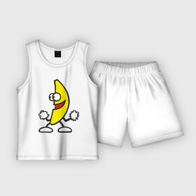 Детская пижама с шортами хлопок с принтом Танцующий банан. ,  |  | банан
