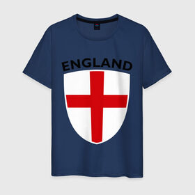 Мужская футболка хлопок с принтом England - Англия , 100% хлопок | прямой крой, круглый вырез горловины, длина до линии бедер, слегка спущенное плечо. | фк | футбольный клуб